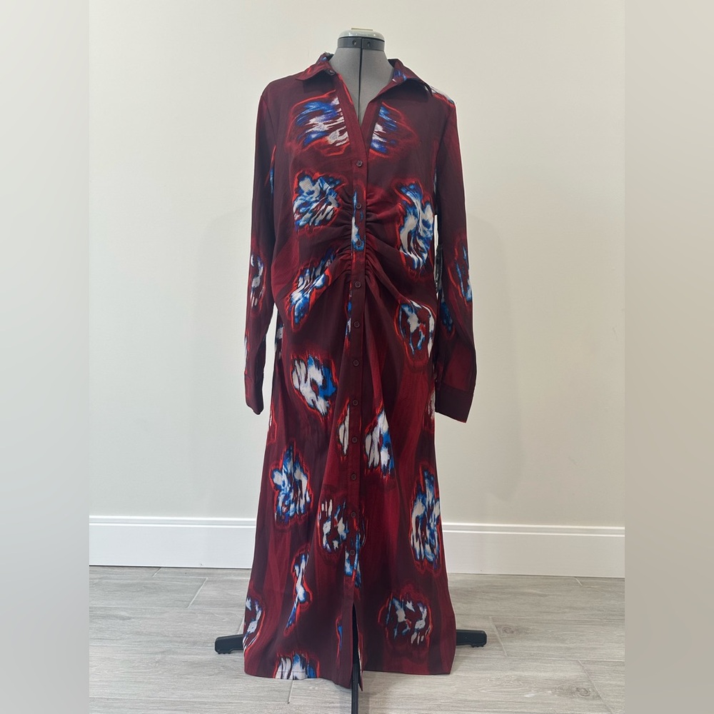 Elegant Red Patterned Dress